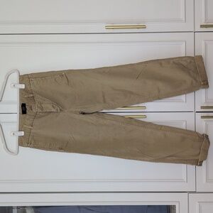 Jcrew Distressed Khaki Cropped Ankle Chino Pants Relaxed Fit Size 0